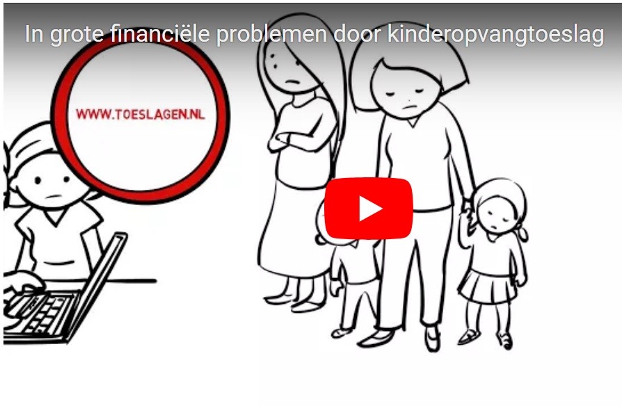 Startscherm filmpje oproep ouders met problemen kinderopvangtoeslag
