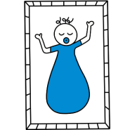 Veilig Slapen icoon in bed met fopseen 185 x 185